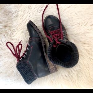 Dirty Laundry - Mixed Material Black Combat Boot